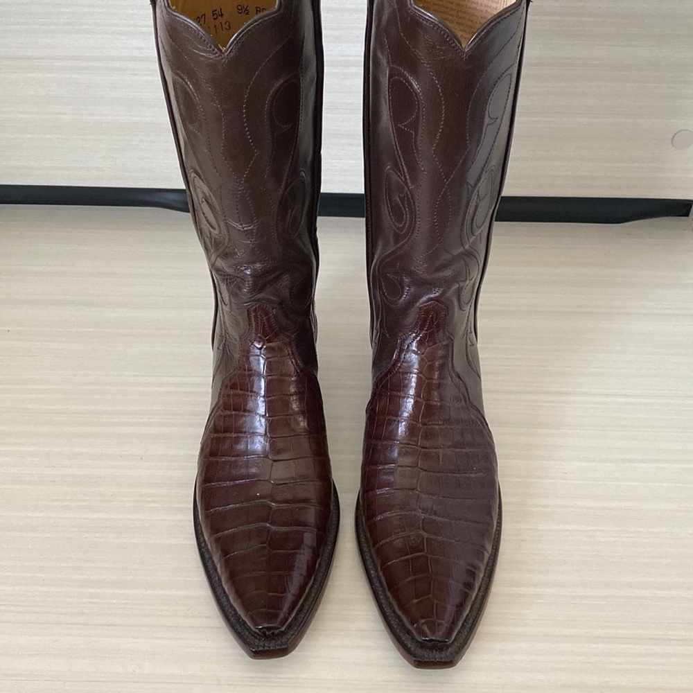 Lucchese Womens handmade leather cowboy boots L4127 size 9.5 caiman belly